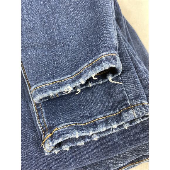 Maurice Button Fly Jeans Womens M Long Destroyed Medium Wash Denim Skinny‎ - Picture 12 of 12